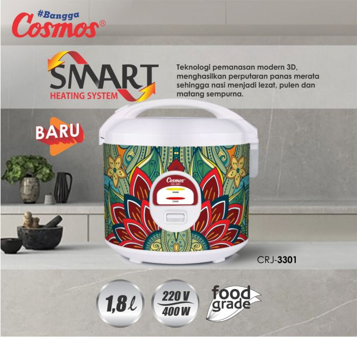 Cosmos Rice Cooker Non Stick 1,8 L - CRJ-3301N | CRJ3301